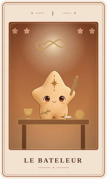 Le Bateleur, carte de tarot illustrée par Lame de Yule