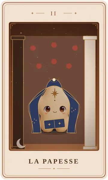 La Papesse, carte de tarot illustrée par Lame de Yule
