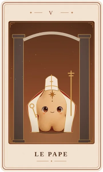 Le Pape, carte de tarot illustrée par Lame de Yule