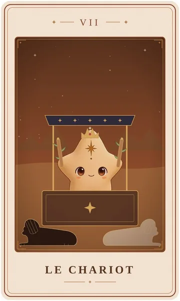 Le Chariot, carte de tarot illustrée par Lame de Yule