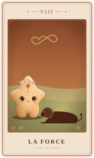 La Force, carte de tarot illustrée par Lame de Yule