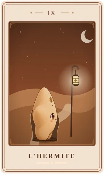 L’Hermite, carte de tarot illustrée par Lame de Yule