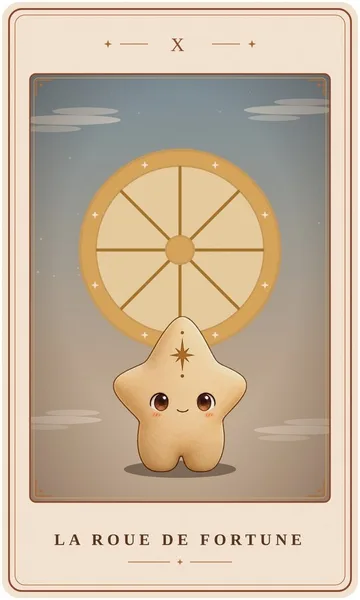 La Roue de Fortune, carte de tarot illustrée par Lame de Yule