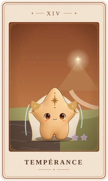 Tempérance, carte de tarot illustrée par Lame de Yule