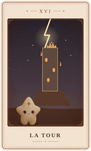 La Tour, carte de tarot illustrée par Lame de Yule