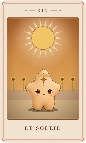 Le Soleil, carte de tarot illustrée par Lame de Yule