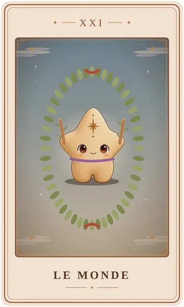 Le Monde, carte de tarot illustrée par Lame de Yule